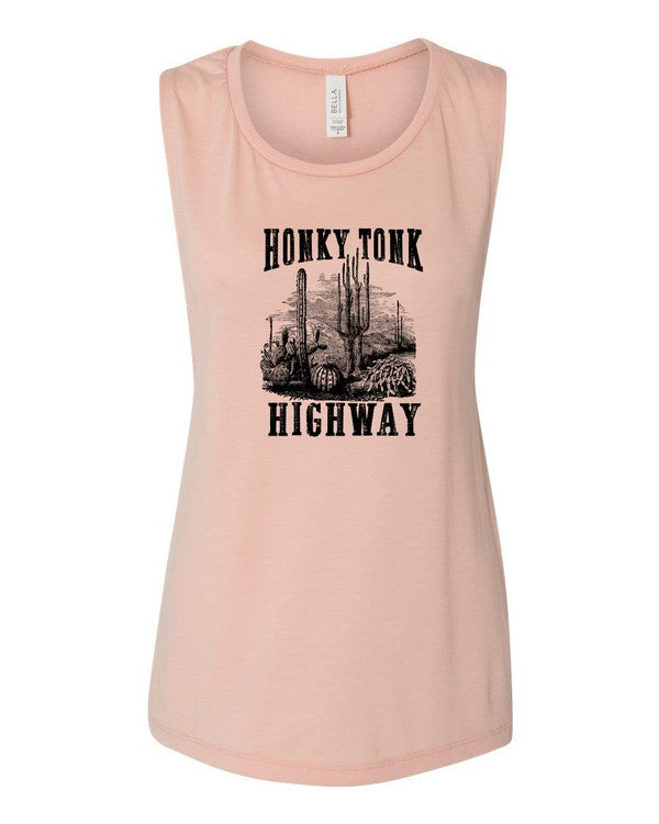 Honky Tonk Highway Print Muscle Tank