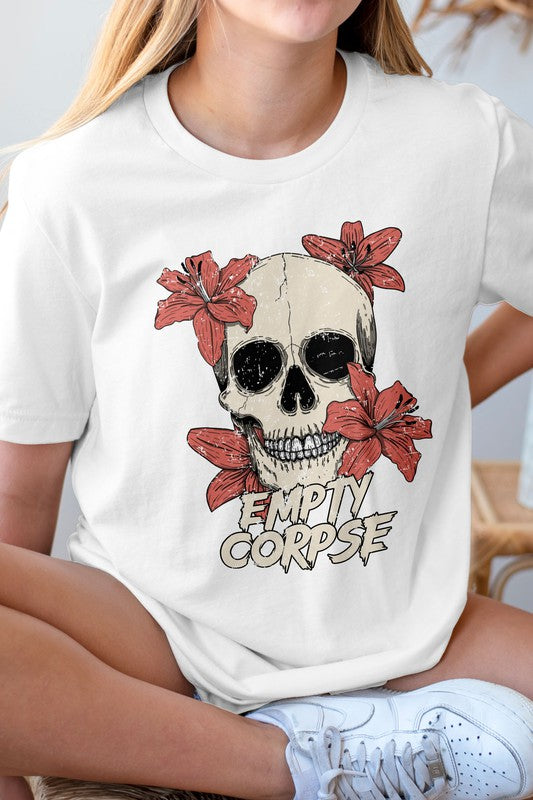 Skull and Flowers Graphic Tee