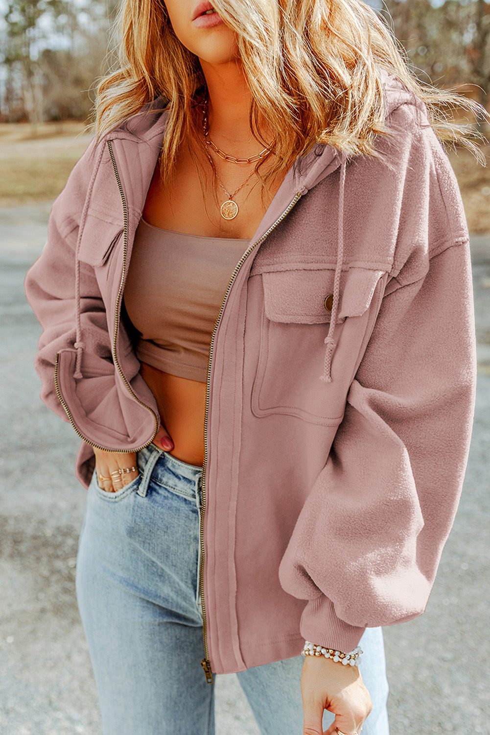 The Cozy Zip-Up Drawstring Hooded Jacket