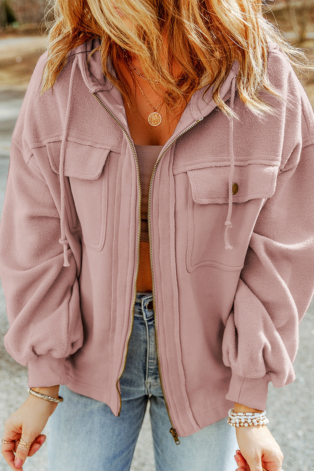 The Cozy Zip-Up Drawstring Hooded Jacket