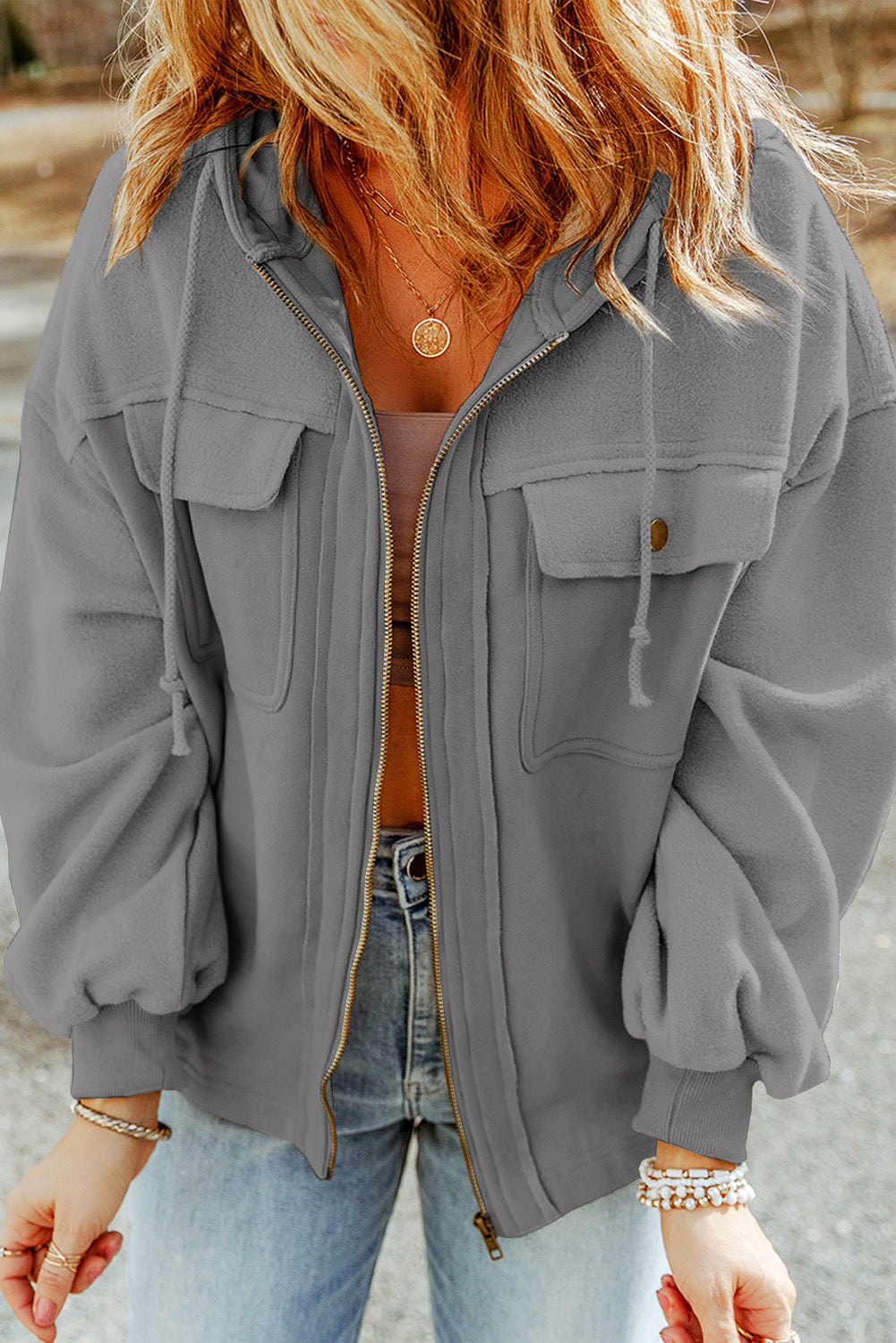 The Cozy Zip-Up Drawstring Hooded Jacket