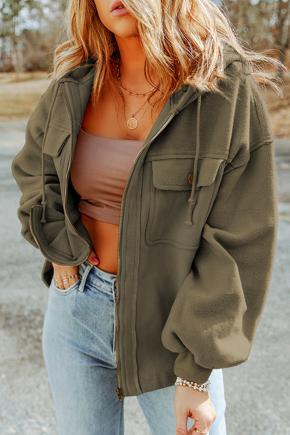 The Cozy Zip-Up Drawstring Hooded Jacket