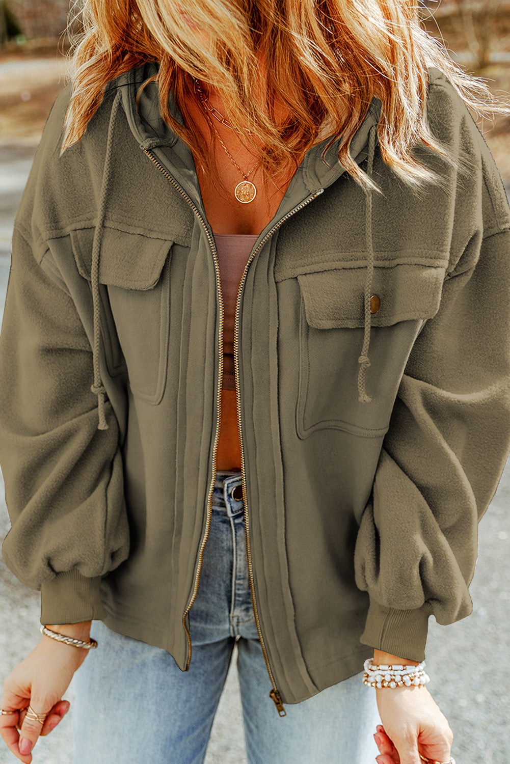 The Cozy Zip-Up Drawstring Hooded Jacket