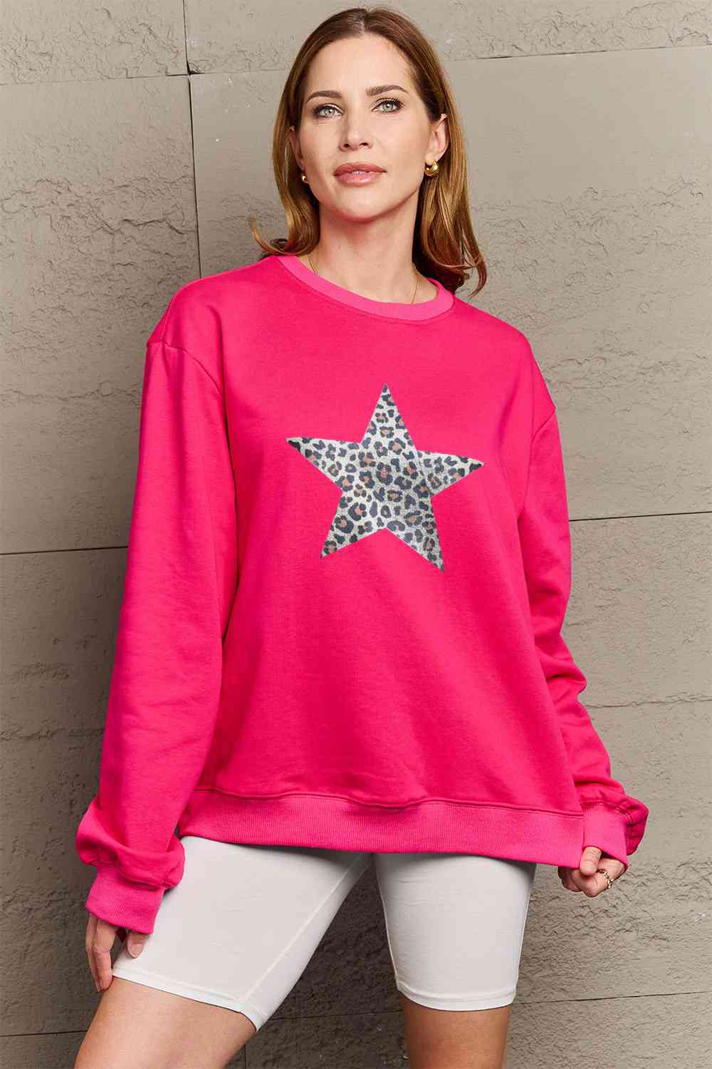 Leopard Star Graphic Sweatshirt