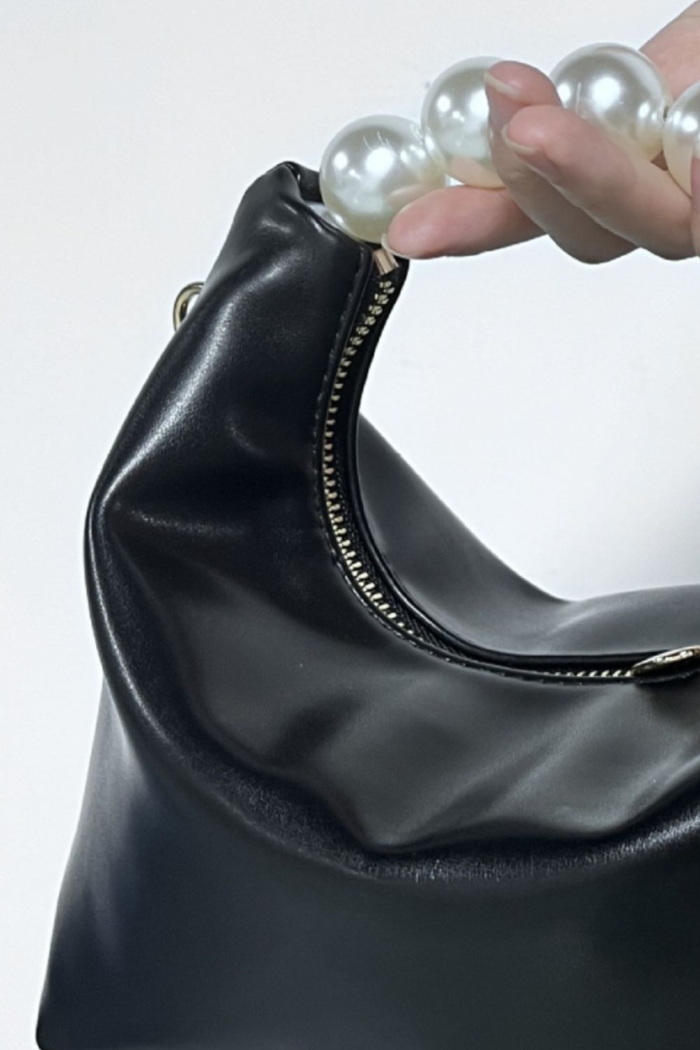 Leather Pearl Handbag