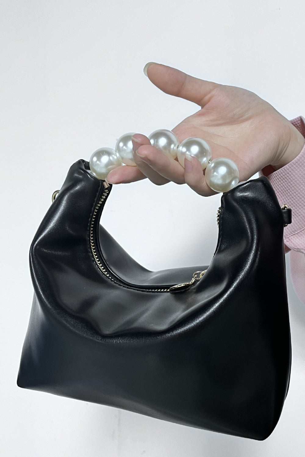 Leather Pearl Handbag