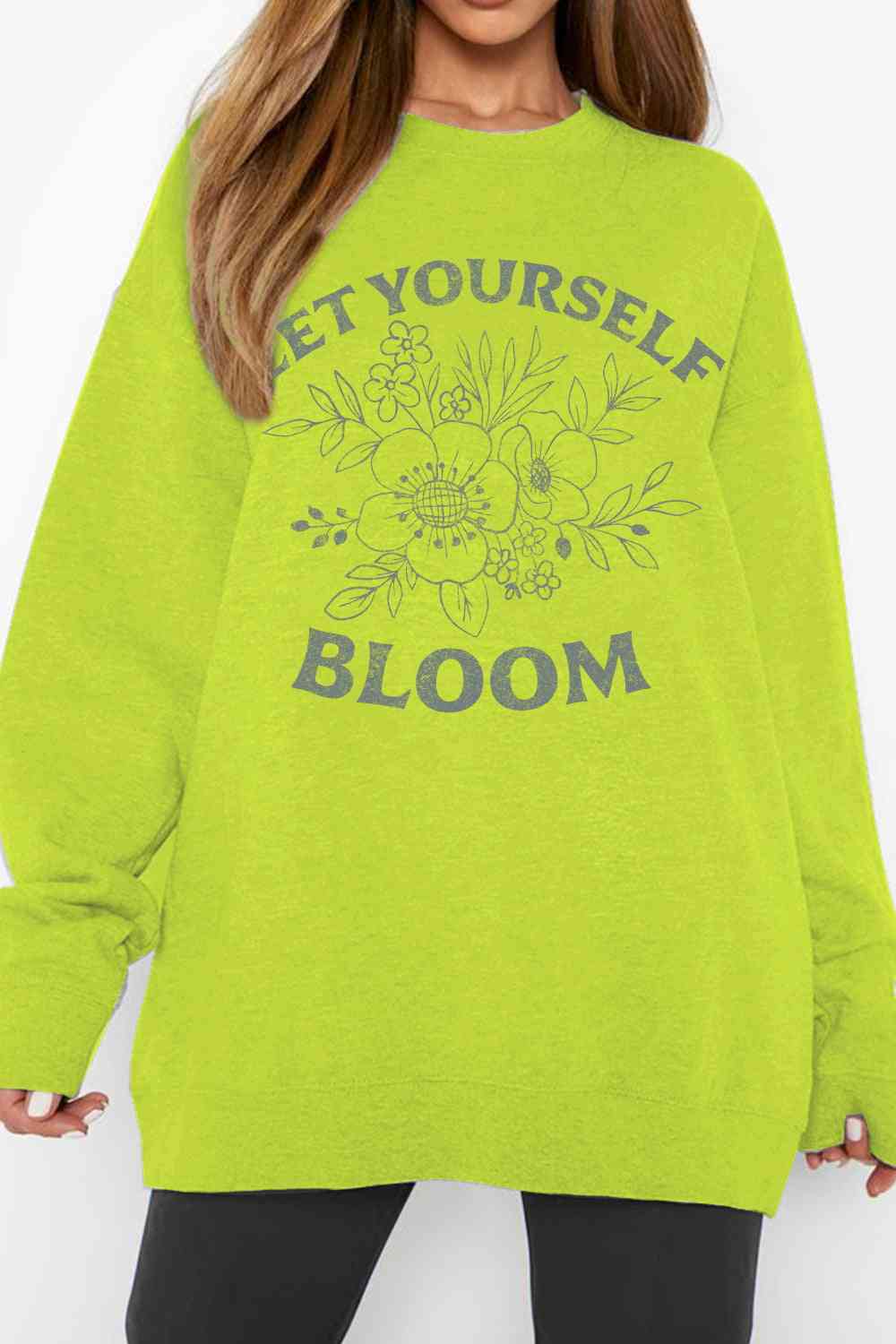 LET YOURSELF BLOOM Graphic Sweatshirt