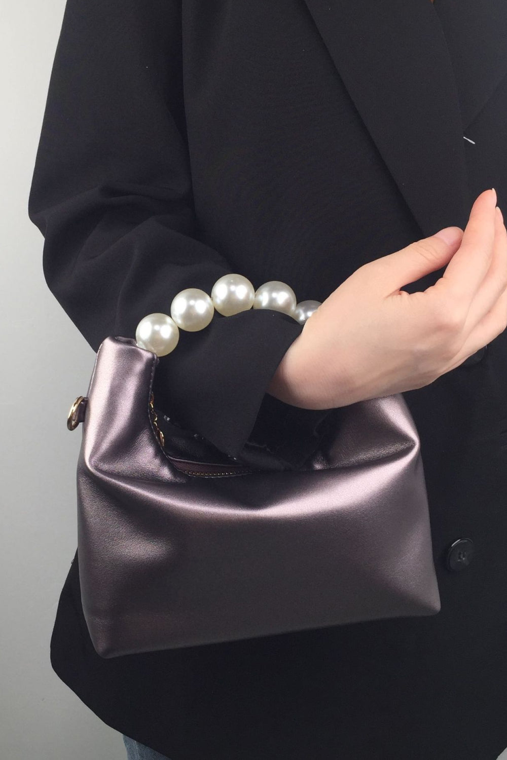 Leather Pearl Handbag