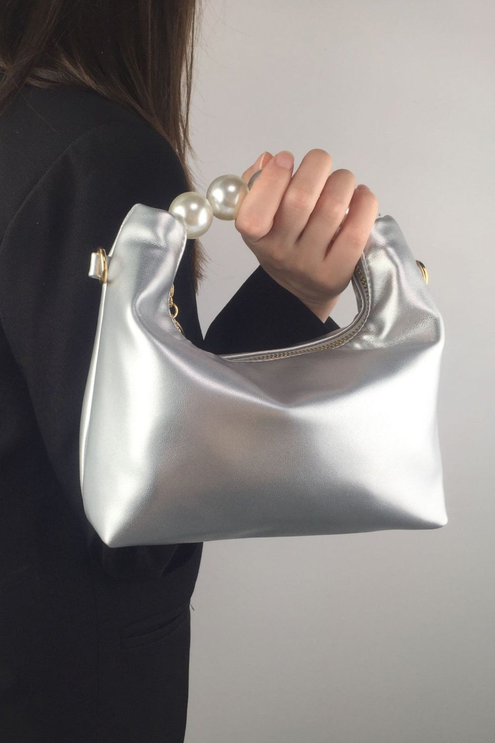 Leather Pearl Handbag