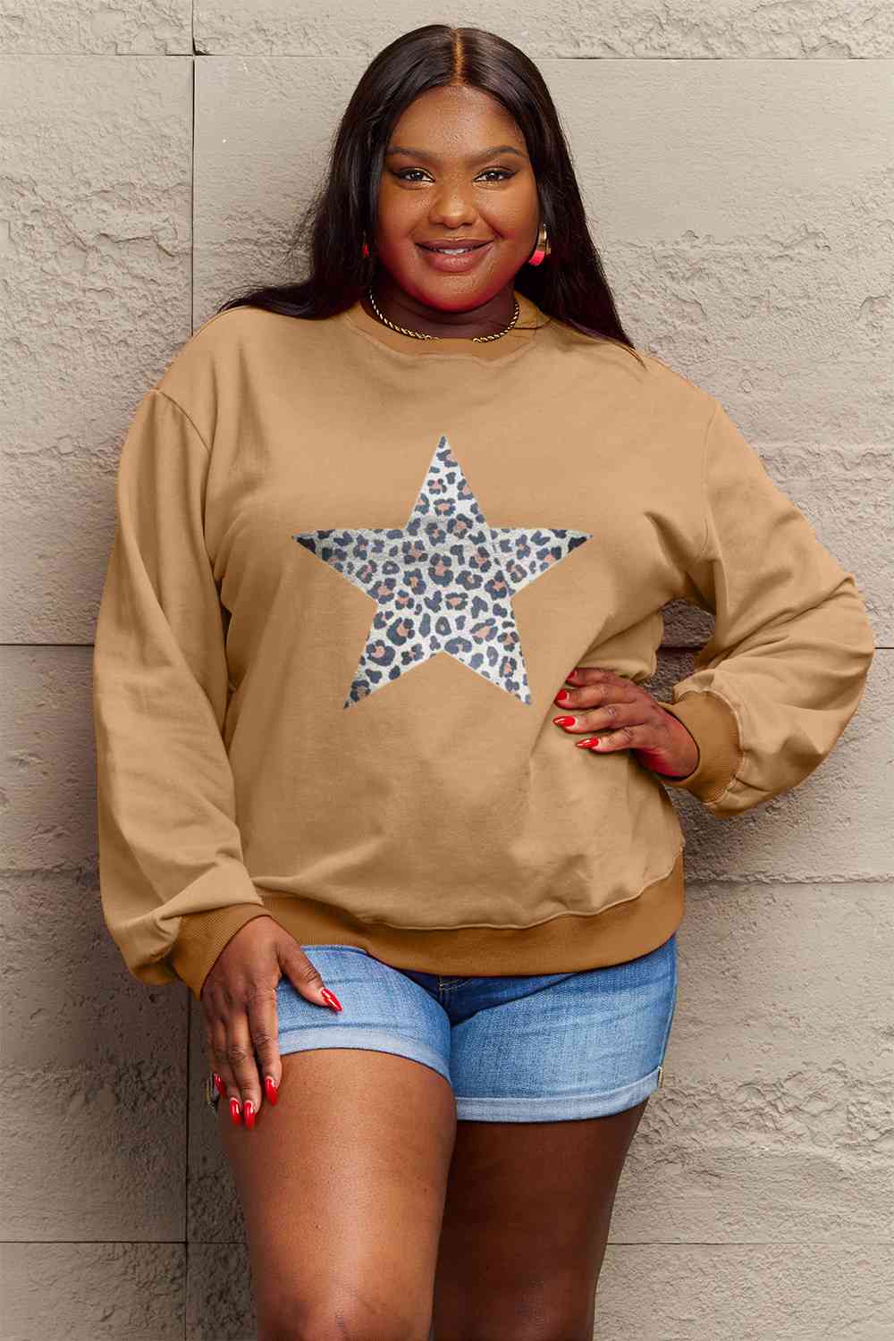 Leopard Star Graphic Sweatshirt