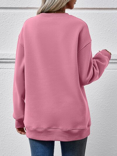 AMERICA Round Neck Dropped Shoulder Sweatshirt